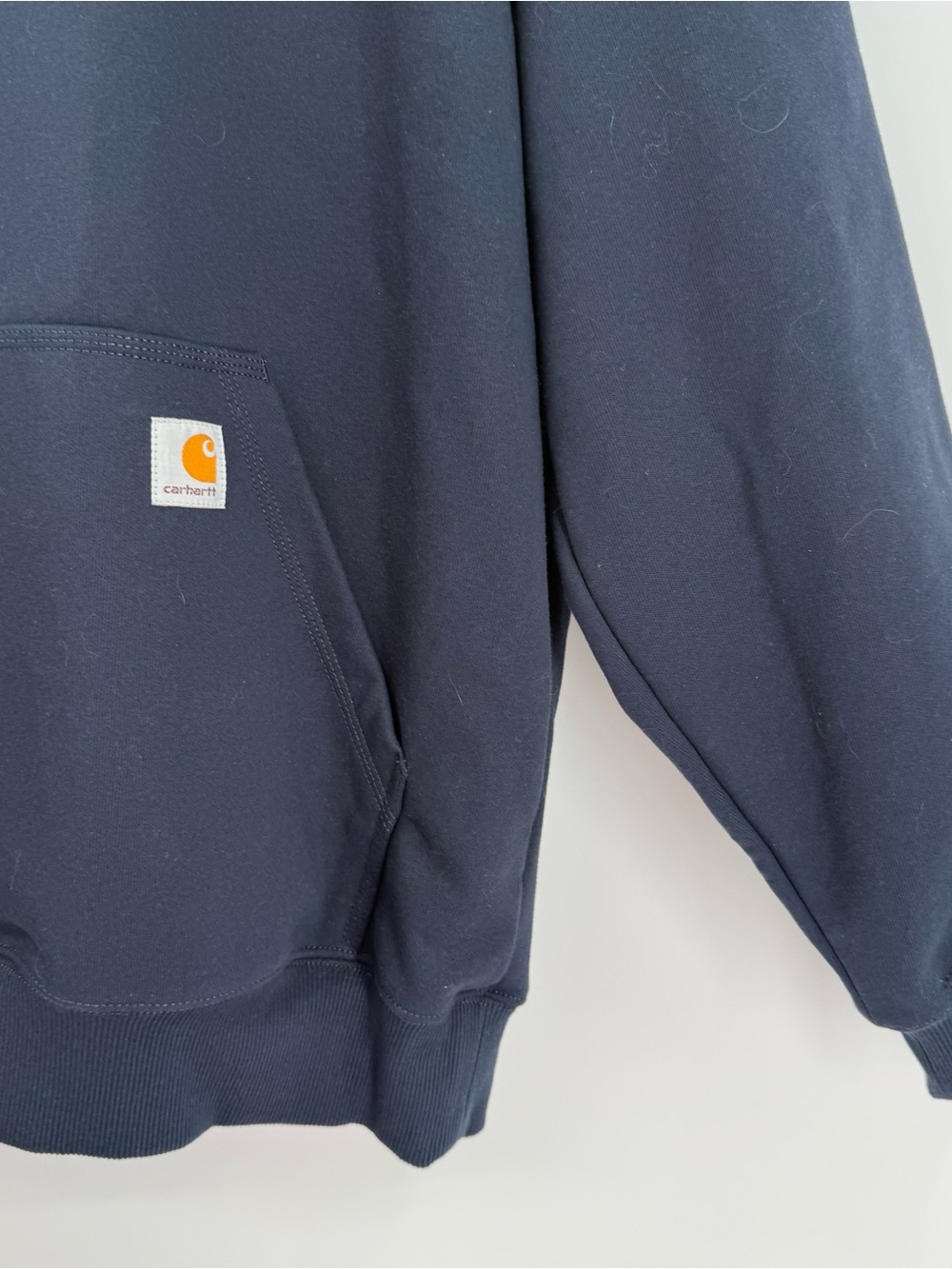 Carhartt NWT Rain Defender Pullover Hoodie Navy Blue Size Large heavy Cotton - Picture 6 of 9